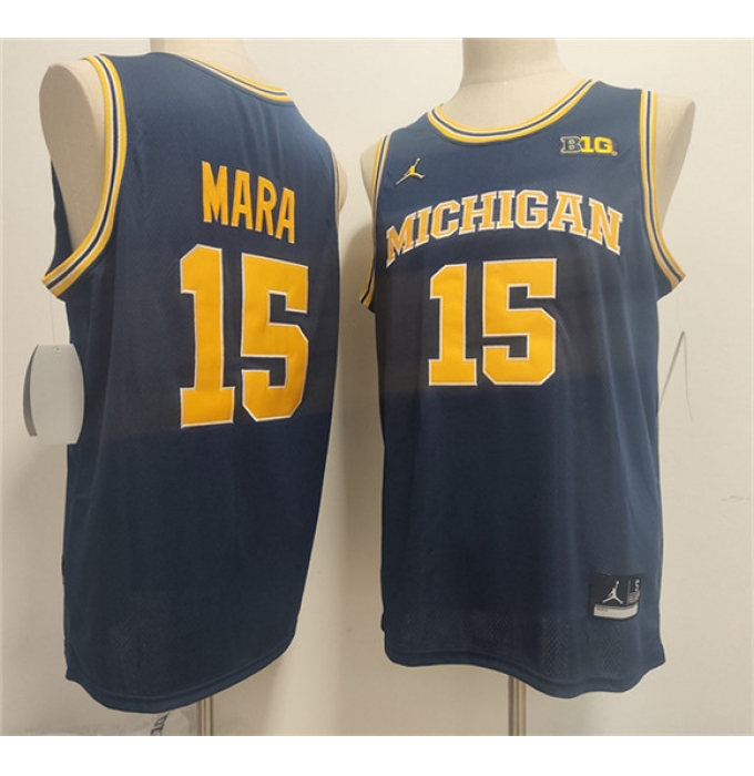 Men's Michigan Wolverines #15 Aday Mara Navy 2026 Vapor Limited Stitched Football Jersey