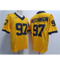 Men's Michigan Wolverines #97 Aidan Hutchinson Yellow Stitched Jersey