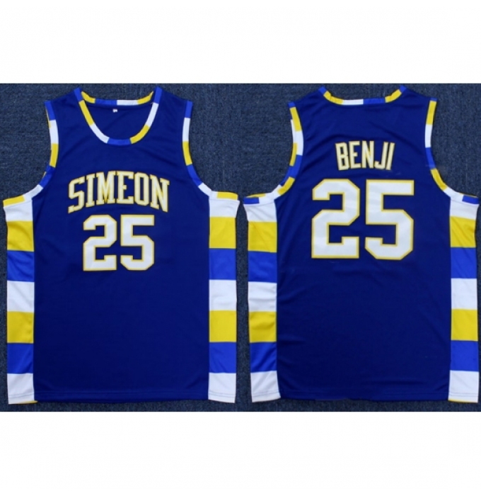 Men's Simeon Career Academy #25 Benji Royal Stitched Basketball Jersey