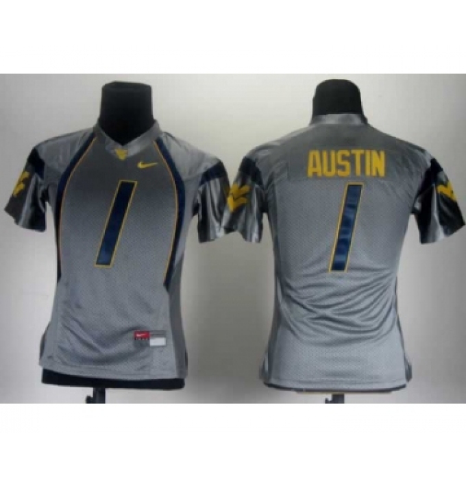 Women West Virginia Mountaineers 1 Austin Grey Jerseys