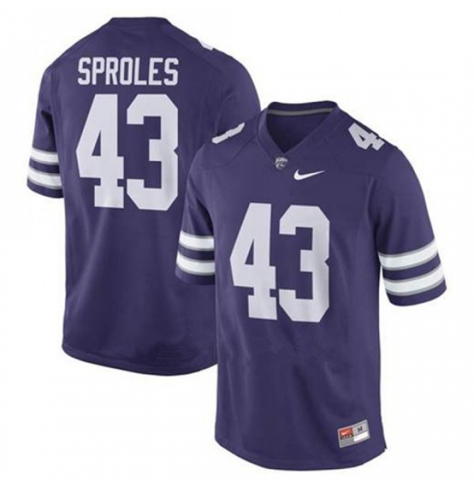 Men's Kansas State Wildcats #43 Darren Sproles Purple Vapor Stitched NCAA Jersey