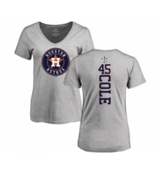 MLB Women's Nike Houston Astros #45 Gerrit Cole Ash Backer T-Shirt