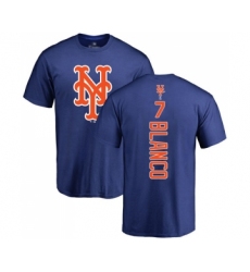 Baseball New York Mets #7 Gregor Blanco Royal Blue Backer T-Shirt