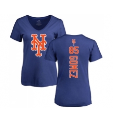 Baseball Women's New York Mets #85 Carlos Gomez Royal Blue Backer T-Shirt