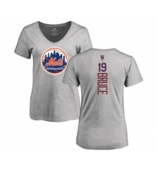 MLB Women's Nike New York Mets #19 Jay Bruce Ash Backer T-Shirt
