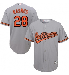 Youth Majestic Baltimore Orioles #28 Colby Rasmus Replica Grey Road Cool Base MLB Jersey