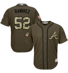 Men's Majestic Atlanta Braves #52 Jose Ramirez Authentic Green Salute to Service MLB Jersey