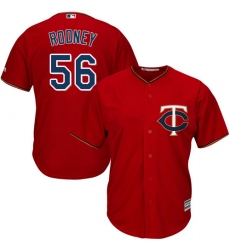 Youth Majestic Minnesota Twins #56 Fernando Rodney Replica Scarlet Alternate Cool Base MLB Jersey