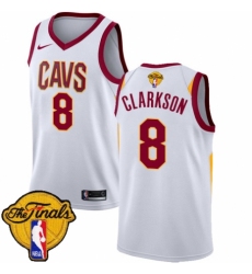 Youth Nike Cleveland Cavaliers #8 Jordan Clarkson Swingman White 2018 NBA Finals Bound NBA Jersey - Association Edition