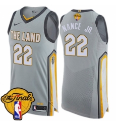 Men's Nike Cleveland Cavaliers #22 Larry Nance Jr. Authentic Gray 2018 NBA Finals Bound NBA Jersey - City Edition