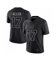 Men's Buffalo Bills #17 Josh Allen Black Reflective Limited Stitched Football Jersey