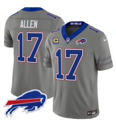 Men's Buffalo Bills #17 Josh Allen Gray F.U.S.E. 2026 Nickel City With 4-Star C Vapor Football Stitched Jersey