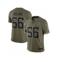 Men's Indianapolis Colts #56 Quenton Nelson 2022 Olive Salute To Service Limited Stitched Jersey