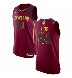 Youth Nike Cleveland Cavaliers #41 Ante Zizic Authentic Maroon 2018 NBA Finals Bound NBA Jersey - Icon Edition