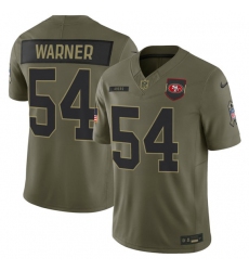 Men's San Francisco 49ers #54 Fred Warner Olive 2025 Salute to Service Limited Football Stitched Jersey