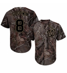 Men's Majestic Washington Nationals #8 Brian Goodwin Authentic Camo Realtree Collection Flex Base MLB Jersey
