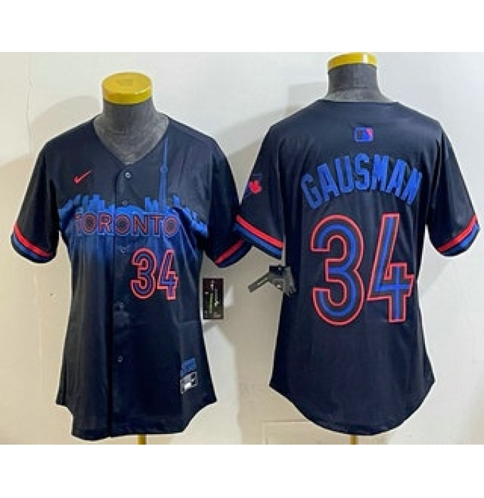 Women's Toronto Blue Jays #34 Kevin Gausman Black City Limited Jersey