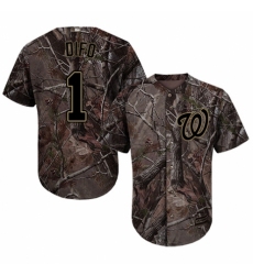 Men's Majestic Washington Nationals #1 Wilmer Difo Authentic Camo Realtree Collection Flex Base MLB Jersey