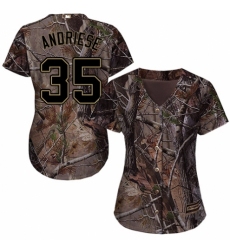 Women's Majestic Tampa Bay Rays #35 Matt Andriese Authentic Camo Realtree Collection Flex Base MLB Jersey