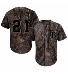 Youth Majestic Tampa Bay Rays #21 Christian Arroyo Authentic Camo Realtree Collection Flex Base MLB Jersey
