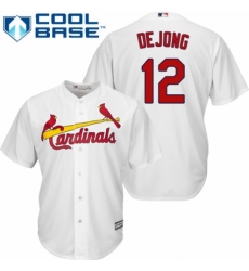 Youth Majestic St. Louis Cardinals #12 Paul DeJong Authentic White Home Cool Base MLB Jersey