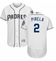 Men's Majestic San Diego Padres #2 Jose Pirela White Home Flex Base Authentic Collection MLB Jersey