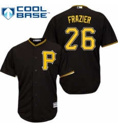 Youth Majestic Pittsburgh Pirates #26 Adam Frazier Authentic Black Alternate Cool Base MLB Jersey
