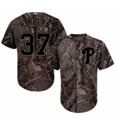 Youth Majestic Philadelphia Phillies #37 Odubel Herrera Authentic Camo Realtree Collection Flex Base MLB Jersey