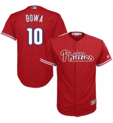 Men's Majestic Philadelphia Phillies #10 Larry Bowa Replica Red Alternate Cool Base MLB Jersey