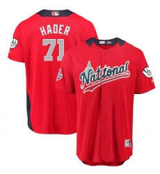 Youth Majestic Milwaukee Brewers #71 Josh Hader Game Red National League 2018 MLB All-Star MLB Jersey