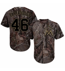 Men's Majestic Miami Marlins #46 Kyle Barraclough Authentic Camo Realtree Collection Flex Base MLB Jersey