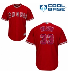 Youth Majestic Los Angeles Angels of Anaheim #33 CJ Wilson Authentic Red Alternate Cool Base MLB Jersey