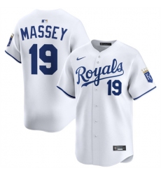 Men's Kansas City Royals #19 Michael Massey White 2024 Home Limited Stitched Baseball Jersey