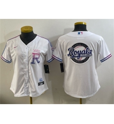 Youth Kansas City Royals Team Big Logo White 2026 City Connect Stadium Stitched Baseball Jersey
