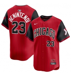 Men's Chicago White Sox #23 Andrew Benintendi Red Black 2025 City Connect Limited Stitched Baseball Jersey