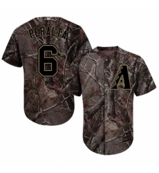 Men's Majestic Arizona Diamondbacks #6 David Peralta Authentic Camo Realtree Collection Flex Base MLB Jersey