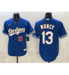 Men's Los Angeles Dodgers #13 Max Muncy Royal 2026 Alternate Gold Collection Stadium Stitched Baseball Jersey