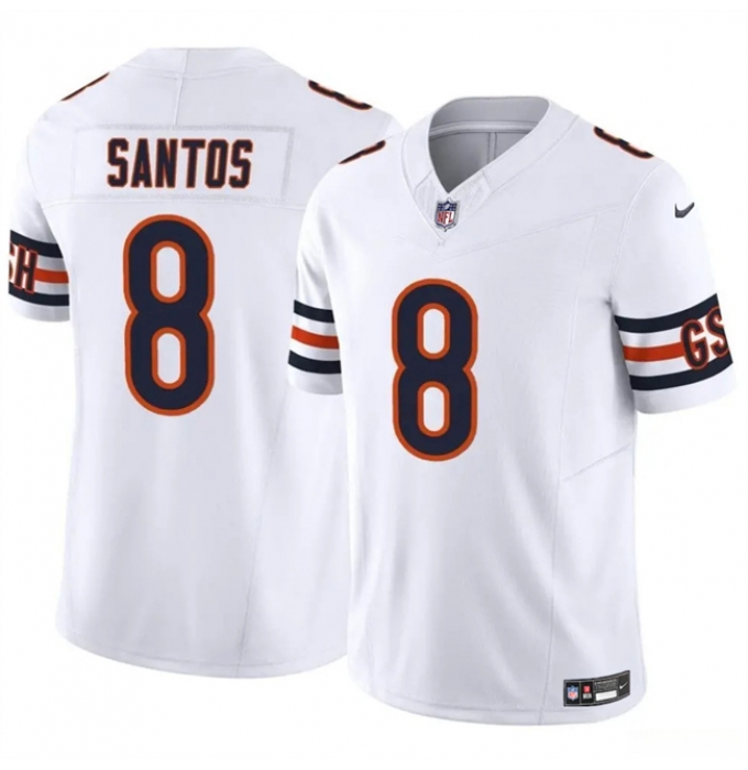 Men's Chicago Bears #8 Cairo Santos White 2025 F.U.S.E. Vapor Untouchable Limited Stitched Football Jersey