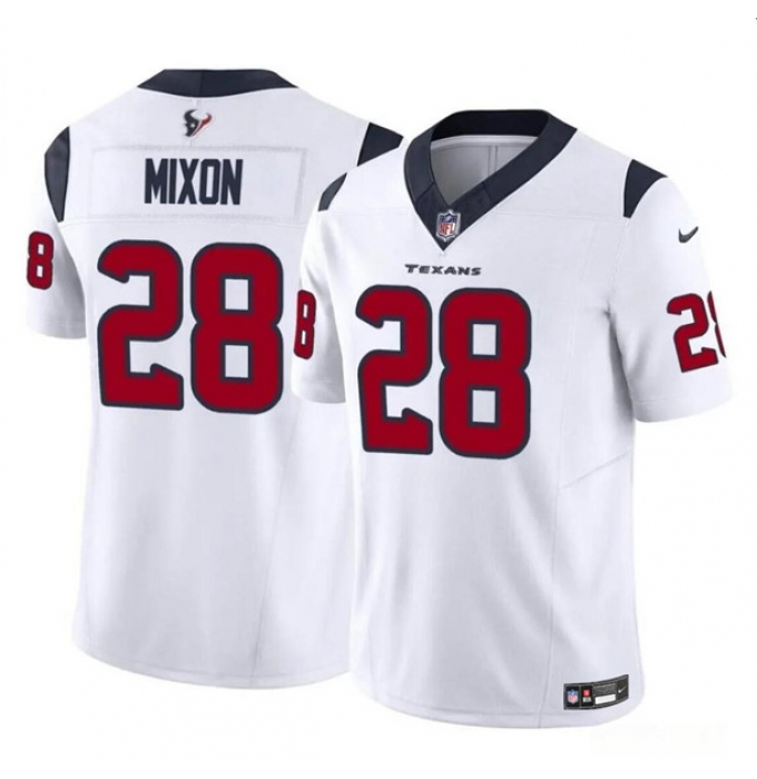 Men's Houston Texans #28 Joe Mixon White 2024 F.U.S.E. Vapor Untouchable Football Stitched Jersey