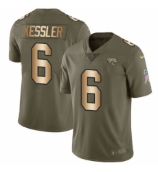 Men's Nike Jacksonville Jaguars #6 Cody Kessler Limited Olive/Gold 2017 Salute to Service NFL Jersey