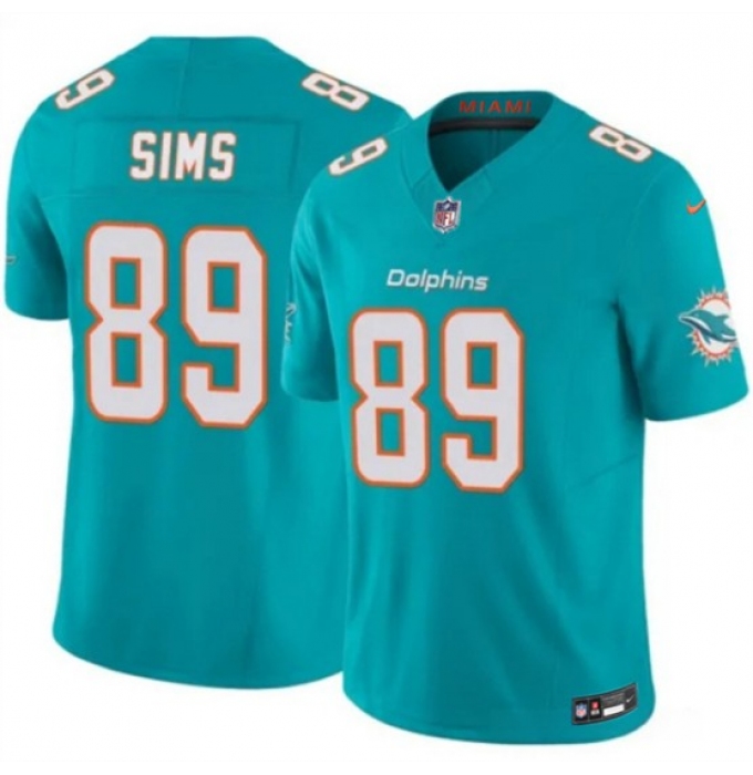 Men's Miami Dolphins #89 Ben Sims Aqua 2026 F.U.S.E. Vapor Limited Football Stitched Jersey