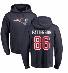 NFL Nike New England Patriots #86 Cordarrelle Patterson Navy Blue Name & Number Logo Pullover Hoodie