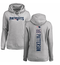 NFL Women's Nike New England Patriots #86 Cordarrelle Patterson Ash Backer Pullover Hoodie