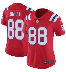 Women's Nike New England Patriots #88 Kenny Britt Red Alternate Vapor Untouchable Limited Player NFL Jersey