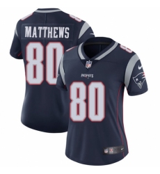 Women's Nike New England Patriots #80 Jordan Matthews Navy Blue Team Color Vapor Untouchable Limited Player NFL Jersey