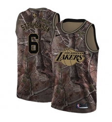 Women's Nike Los Angeles Lakers #6 Lance Stephenson Swingman Camo Realtree Collection NBA Jersey