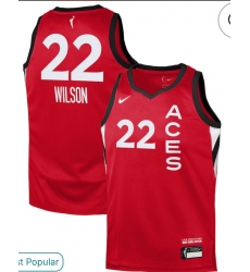 Men's Men La Vegas Wilson #22 Red Stitched Basketball Jersey
