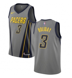 Men's Nike Indiana Pacers #3 Aaron Holiday Swingman Gray NBA Jersey - City Edition