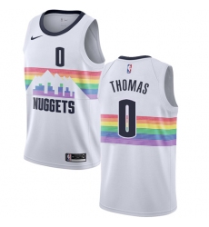 Youth Nike Denver Nuggets #0 Isaiah Thomas Swingman White NBA Jersey - City Edition