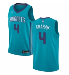 Men's Nike Jordan Charlotte Hornets #4 Devonte Graham Swingman Teal NBA Jersey - Icon Edition